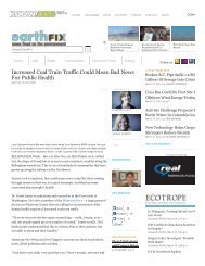 Increased Coal Train Traffic Could Mean Bad ... - Coal Train Facts