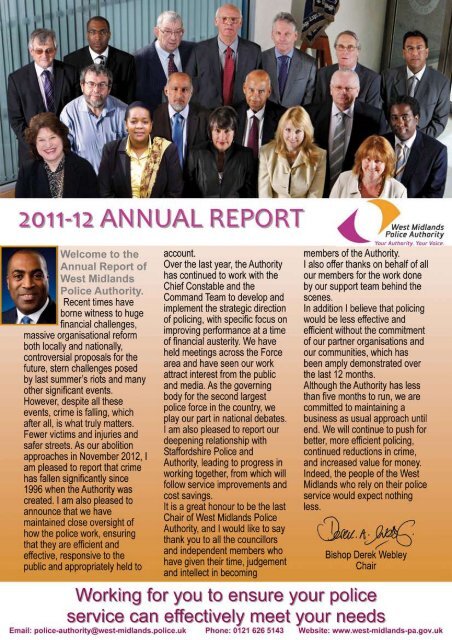 Annual Report 2012 - West Midlands Police and Crime Commissioner