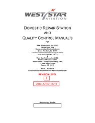 domestic repair station and quality control ... - West Star Aviation