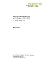 Internationales Musikfestival „Heidelberger Frühling“ 2013