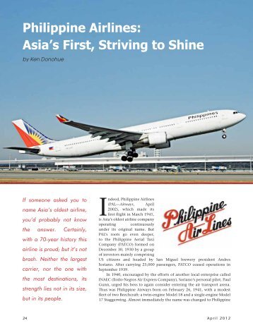 Philippine Airlines: Asia's First, Striving to Shine - Ken Donohue