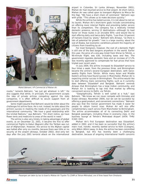 Mahan Air: bringing respect to Iran - Ken Donohue