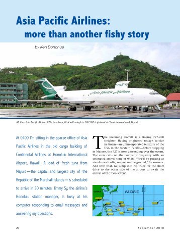 Asia Pacific Airlines: more than another fishy story. - Ken Donohue