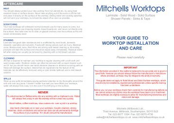 Mitchells Worktop Installation Guide - Mitchells Kitchen Worktops ...
