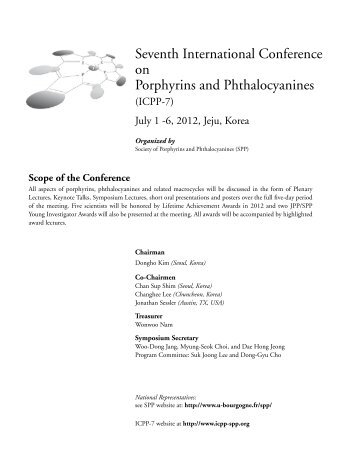 Seventh International Conference on Porphyrins and ... - ICPP