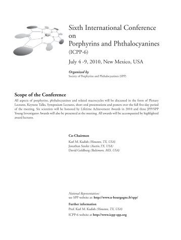 Sixth International Conference on Porphyrins and ... - ICPP
