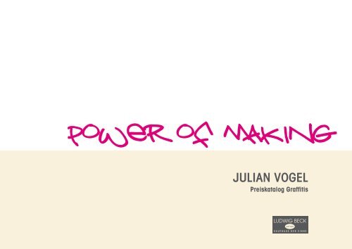 Preiskatalog Power of Making - Kaufhaus der Sinne - Ludwig Beck