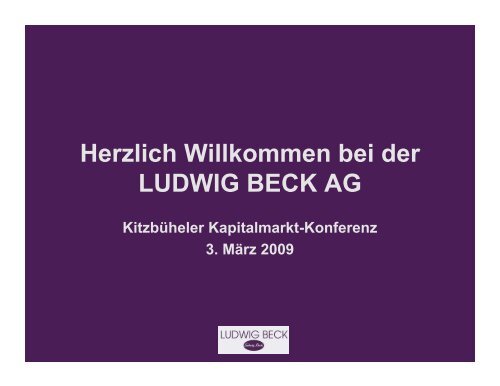 4. Trading Up und Kostenoptimierung - Ludwig Beck