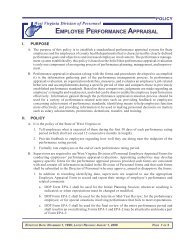 Employee Performance Appraisal Policy - West Virginia Division of ...