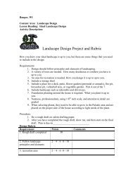 Landscape Design Project and Rubric