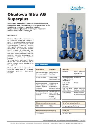 Obudowa filtra AG Superplus - Air-Com
