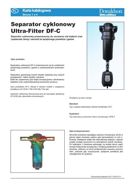 Separator cyklonowy Ultra-Filter DF-C - Air-Com