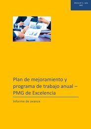 Plan de mejoramiento y programa de trabajo anual – PMG de Excelencia