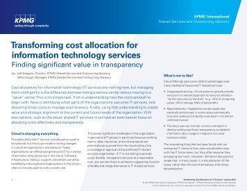 Transforming cost allocation for information technology services