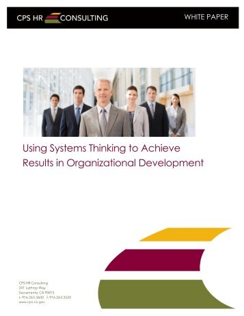 Using Systems Thinking to Achieve Results in Organizational ...