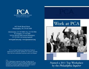 Work at PCA - Philadelphia Corporation For Aging