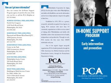 In-Home Support Program - Philadelphia Corporation For Aging