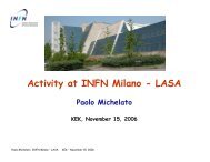 Activity at INFN Milano - LASA - Superconducting RF accelerator ...