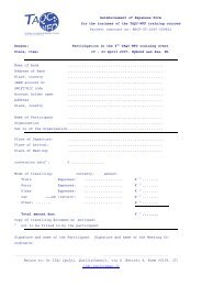 Reimbursement of Expenses Form for the trainees of the TAQC ...