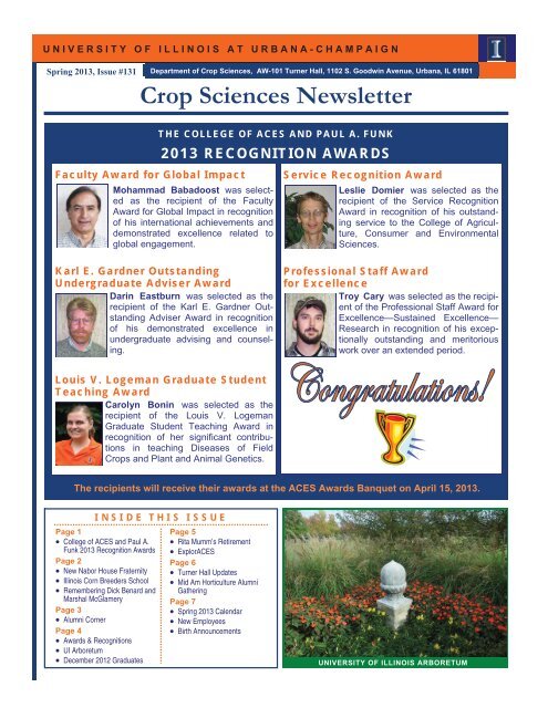 Spring, #131 - Department Of Crop Sciences - University Of Illinois At ...