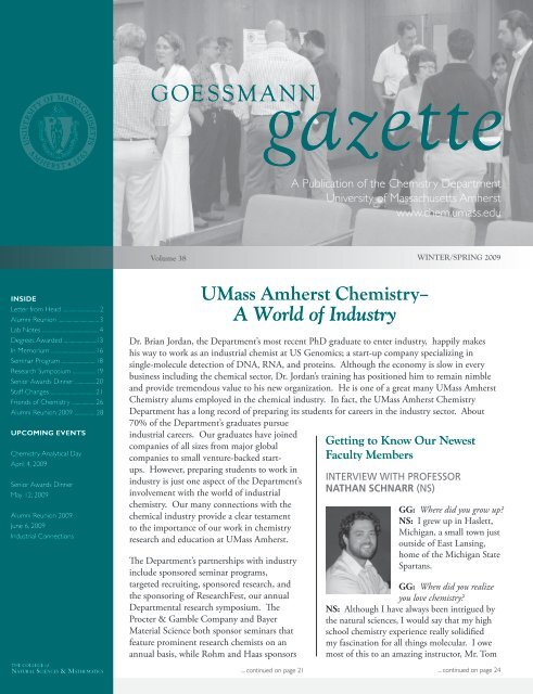 goessmann - Department of Chemistry-University of Massachusetts ...