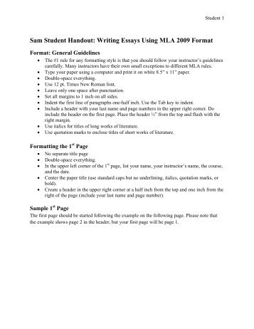 Middle School Essay Format