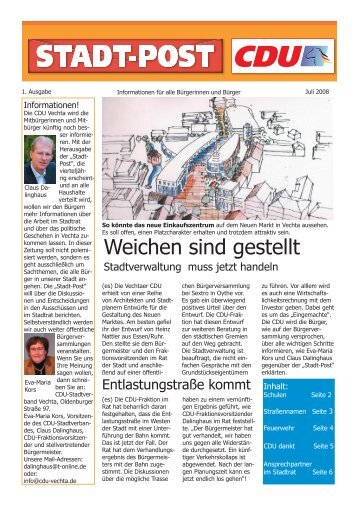 Stadtpost1-6. 14.7.08.8.00 Uhr - CDU Stadtverband Vechta