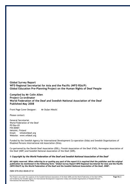 RSA/P Regional Survey Report No 2 (English Version) PDF - World ...