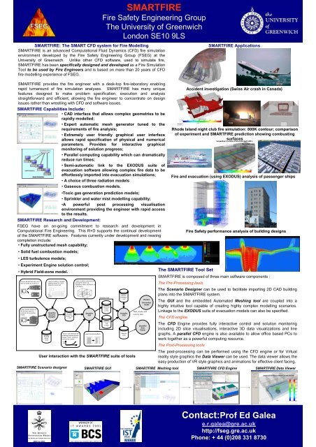 SMARTFIRE - Fire Safety Engineering Group - University of Greenwich