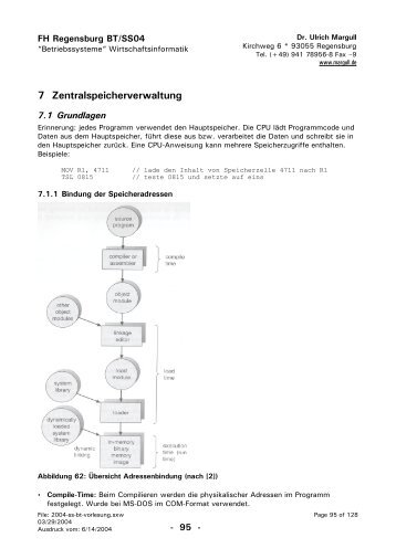 Kapitel 7: Speicherverwaltung (14. Juni 2004 ... - Dr. Ulrich Margull