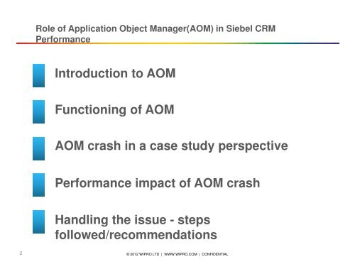 Role of Application Object Manager(AOM) in Siebel CRM ... - QAI