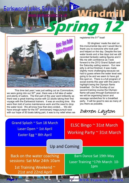 Windmill Newsletter - Earlswood Lakes Sailing Club