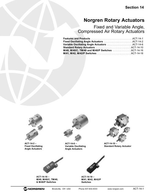 Norgren Rotary Actuators