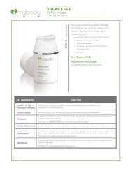 mybody BREAKFREE Acne Treatment Product Sheet - Medtel