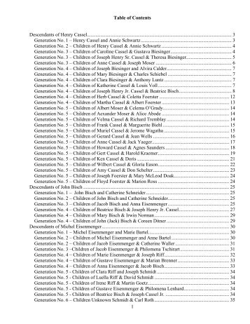 Descendants of Henry Cassel - gleeson.ca