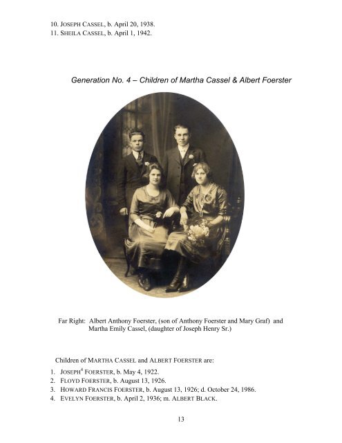 Descendants of Henry Cassel - gleeson.ca