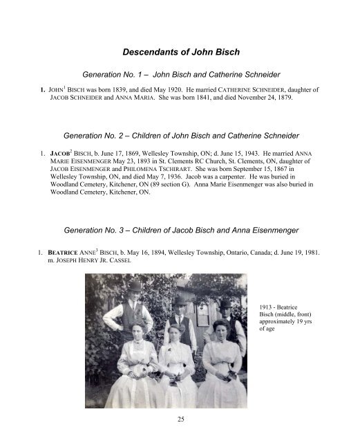 Descendants of Henry Cassel - gleeson.ca