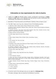 Information on visa requirements for visits to Austria - epbrs