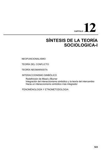 SÃNTESIS DE LA TEORÃA SOCIOLOGICA-I