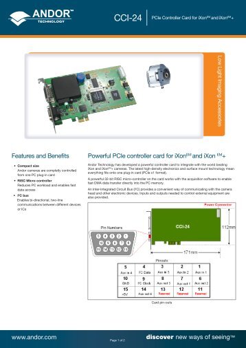 www.andor.com discover new ways of seeing™ Features and ...