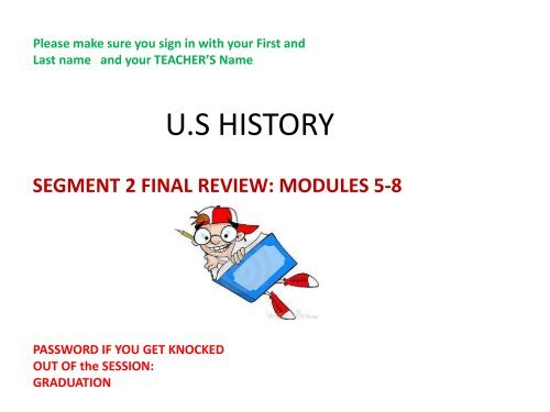 U.S HISTORY - the Educator Login page!