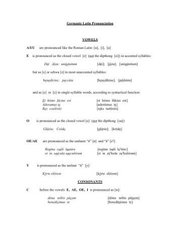 Germanic Latin Pronunciation Vowels A I U Are Conspirare