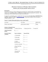 Spring 2012 Scholarship Application - GW MSPM