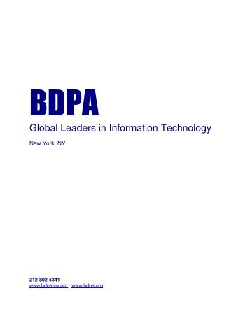 Global Leaders in Information Technology - BDPA - New York Chapter