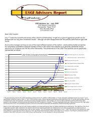 LSGI Portfolio Comparative Performance* - LSGI Advisors Inc.