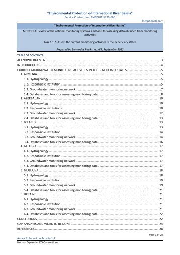 Annex 8.3 - Environmental Protection of International River Basins ...