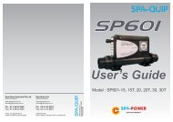 SP601 users guide PDF - Lifestyle Spas and Leisure