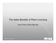 The Sales Benefits of Planit Licensing