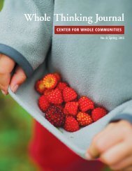 Whole Thinking Journal- Vol 8 - The Center for Whole Communities