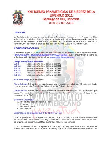 Invitación Panamericano de Ajedrez 2011 - Confederación de ...